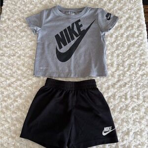 Size 18 Months Nike Gray and Black Kids Outfit Shorts & Shirt